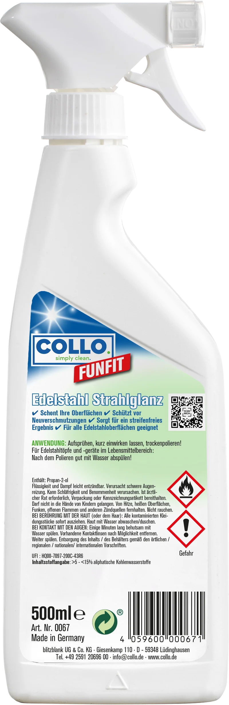COLLO FUNFIT Edelstahl-Reiniger 0067