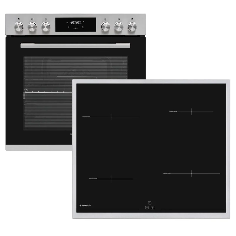 Sharp Kochherd Set Backofen und Vitrokeramikkochfeld, Einbau, K-72P19INH-EU Poly-Set