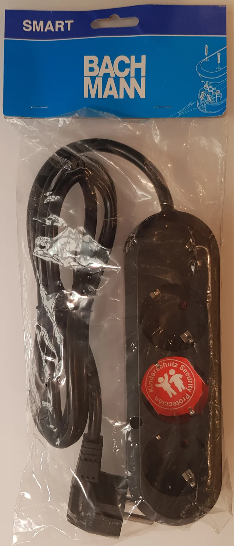 Bachmann Steckdosenleiste 3-fach schwarz 1,5m Zuleitung H05VV-F-3G1,50mm²
