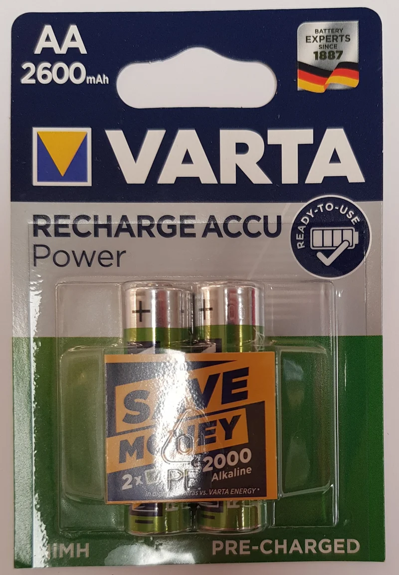 VARTA Mignon 5716 Rechargeable ACCU 2600 mAh 1,2V AA READY TO USE