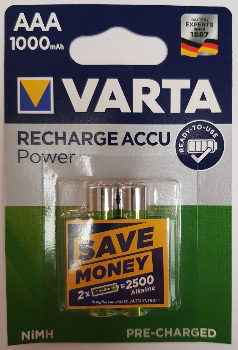 VARTA Micro 5703 Photo Rechargeable ACCU 1000 mAh 1,2V AAA READY TO USE