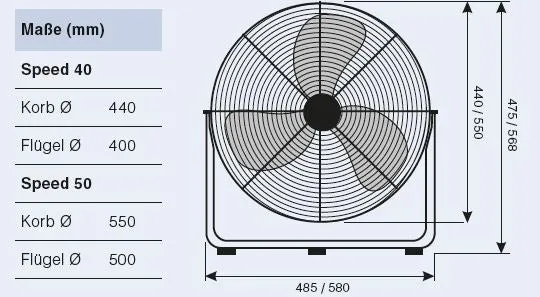 Casafan Bodenventilator Speed 40/50