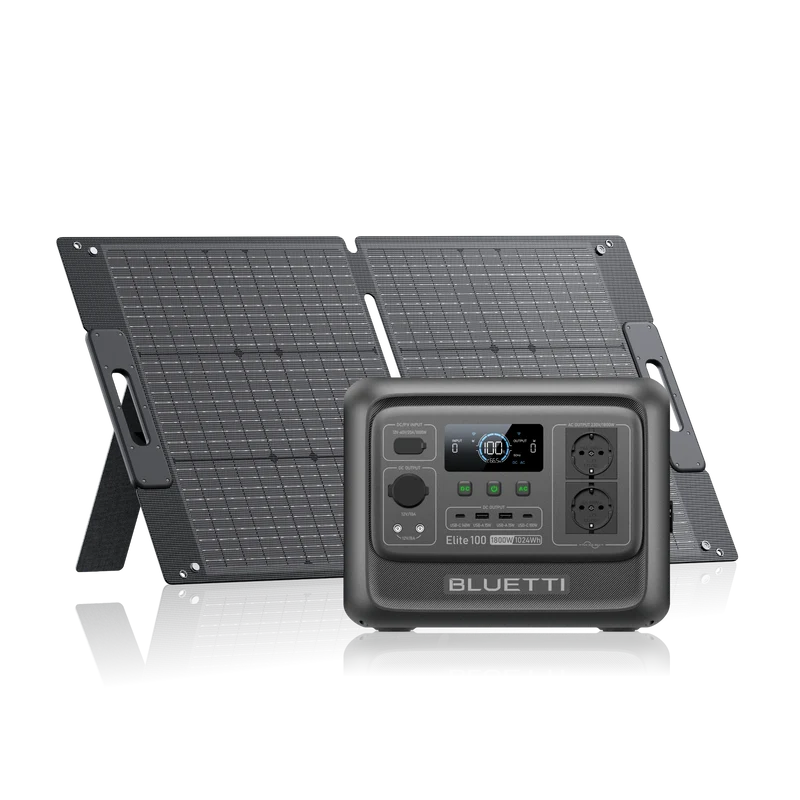BLUETTI Elite 100 V2+100 W Solar | 1800 W 1024 Wh 100 W Solar Kit (Nur Für Deutschland)